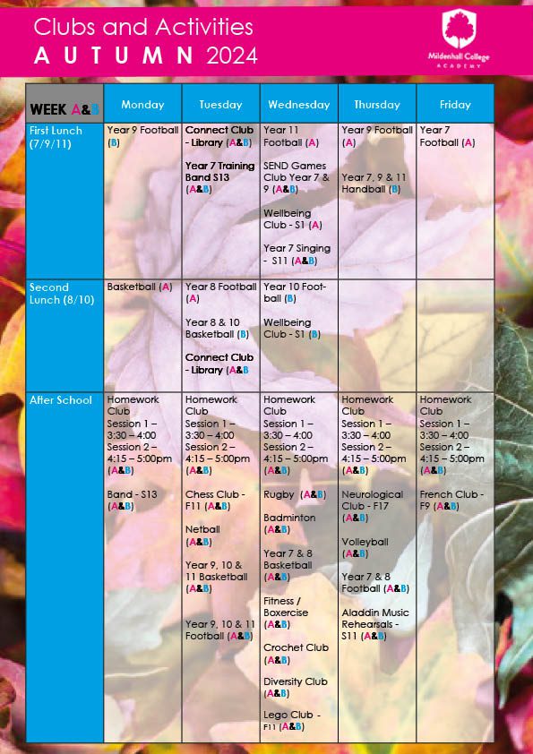 Autumn Clubs and Activities